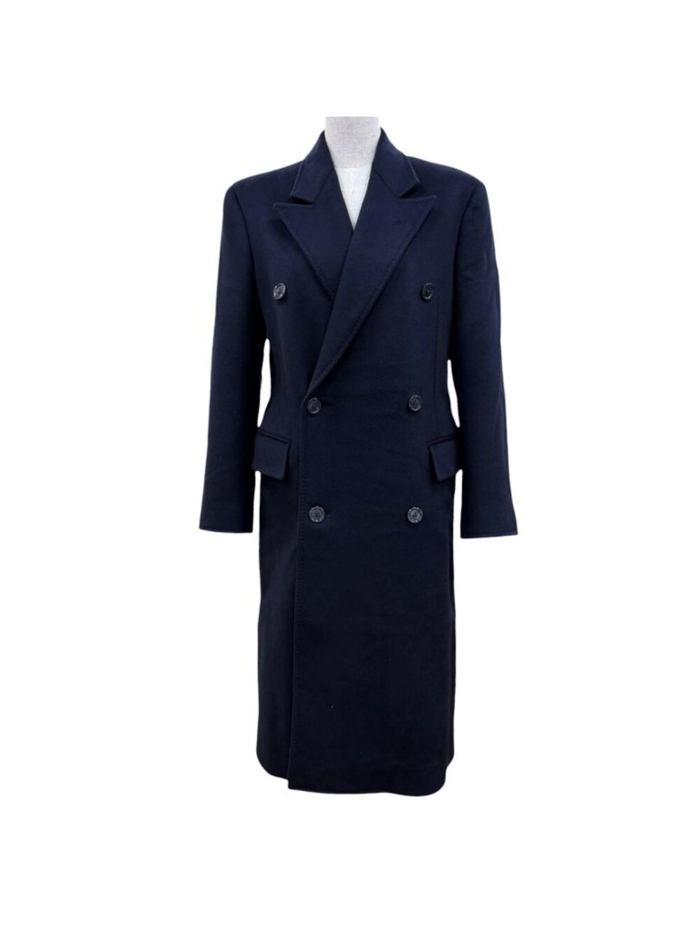 Louis Vuitton Cashmere Lining Monogram Long Length Coat Navy 34